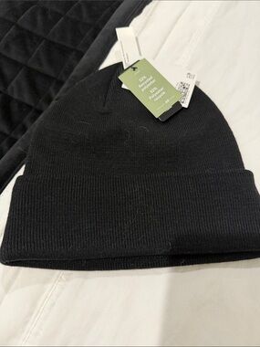 Divided Black Folded-Cuff Knit Beanie